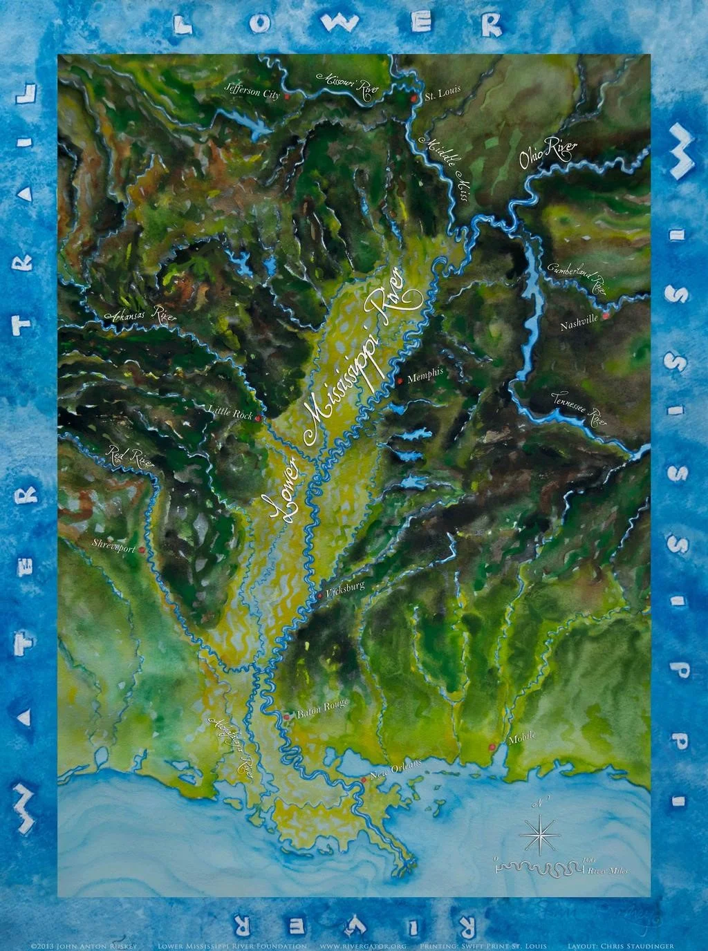 St. Louis to the Gulf of Mexico 18 x 24" poster