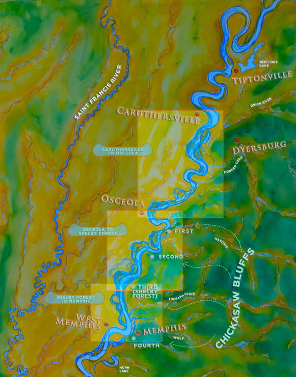Lower Mississippi River Map Lower Mississippi River Map
